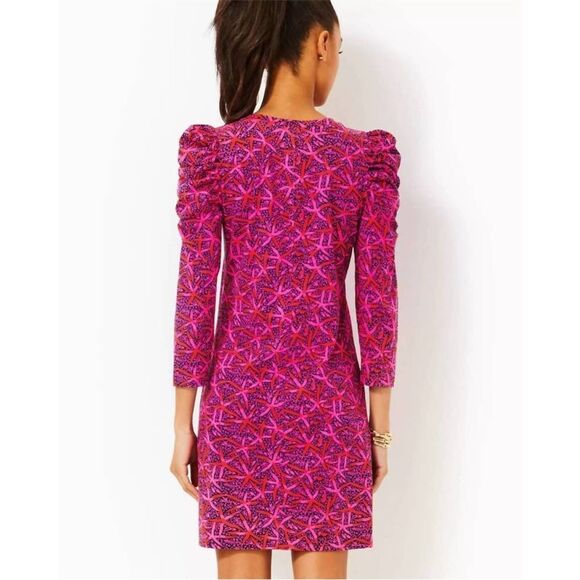 Lilly Pulitzer Steffie Dress in Passion Fruit Pink Star size XLarge NWT - Picture 2 of 12